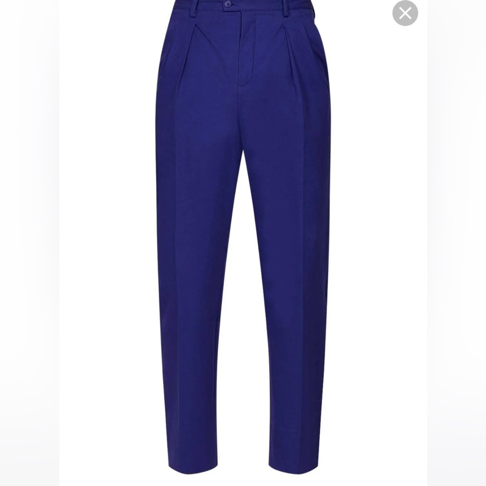 Yves Saint Laurent Dark Blue Cotton Dress Pants